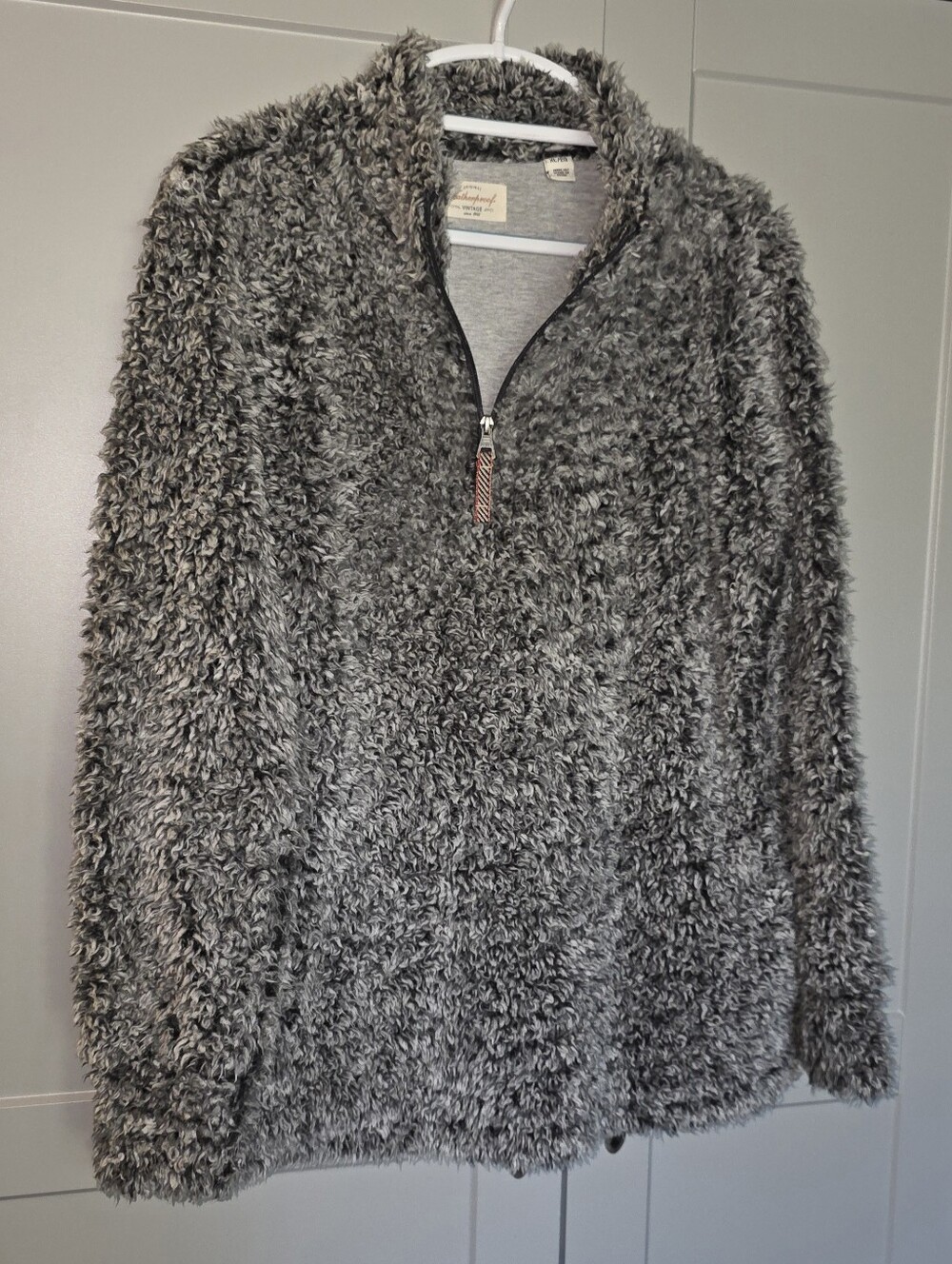 Weatherproof Womens Plush 1/4 Zip Pullover XL/ Gray